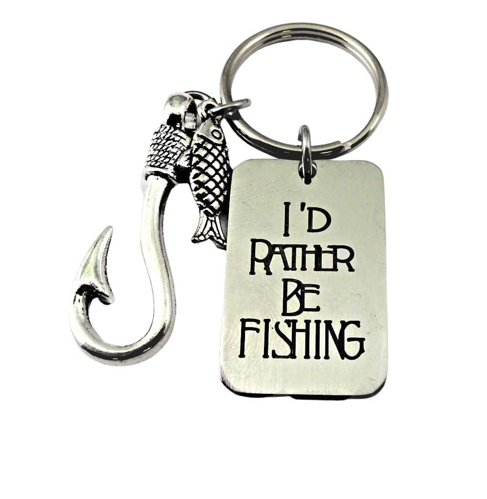 Fishing Keychain I'D Rather Be Fishing, Fisherman Gift