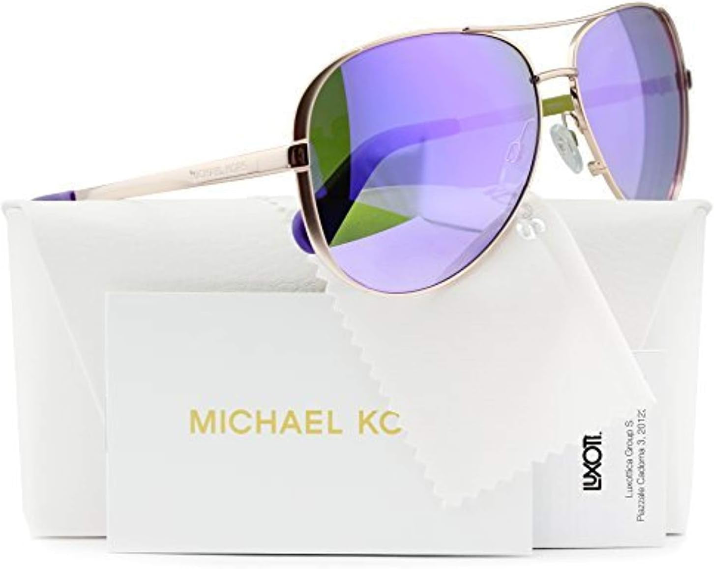 MK5004 Chelsea Aviator Sunglasses ,Womens,Rose Gold W/Purple Mirror (1003/4V) MK 5004 10034V 59Mm Authentic
