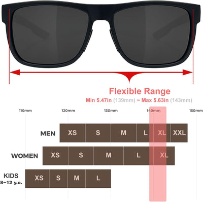 ER00 HD Polarized XL Sunglasses Men Women, Fishing Running Cycling Sailing Driving Hiking and Outdoor Sport Gifts.