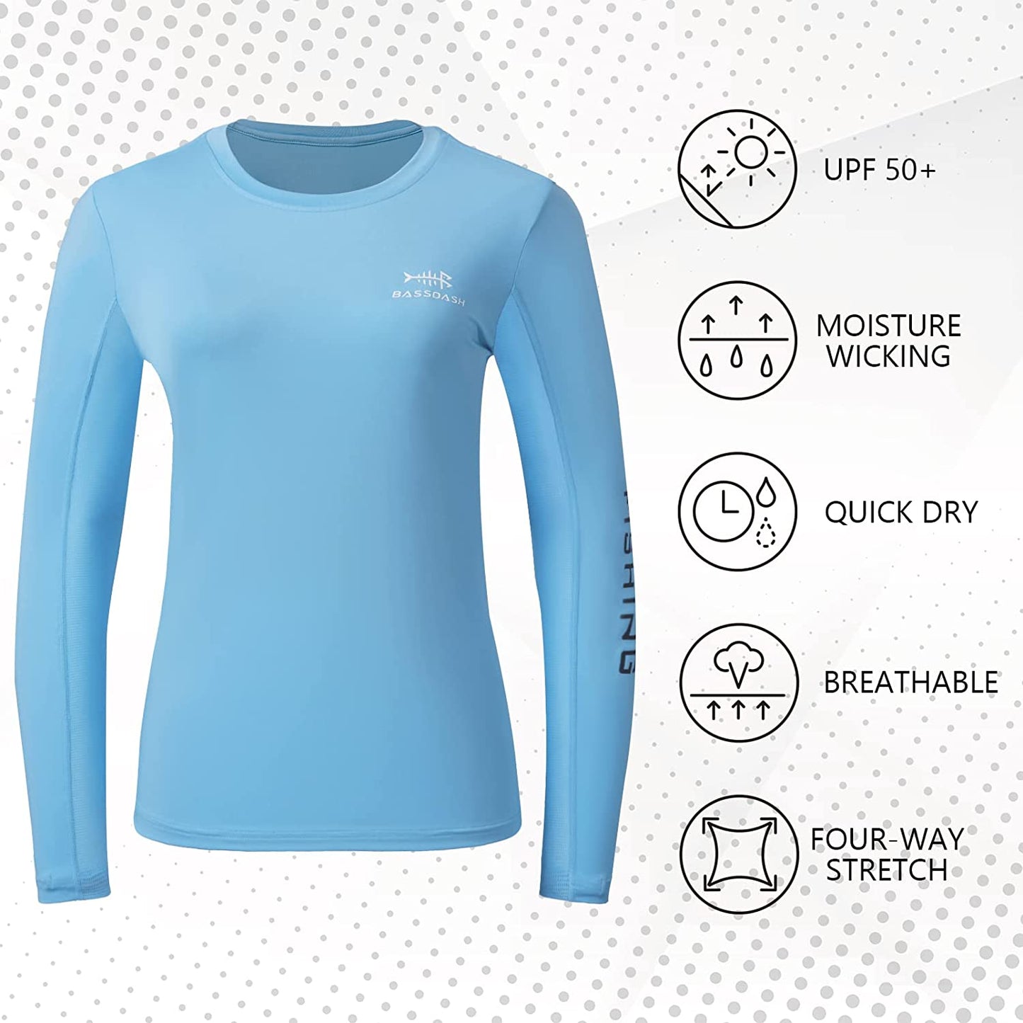 Women’S UPF 50+ UV Sun Protection Long Sleeve Shirts Quick Dry T-Shirt for Fishing Hiking Kayaking