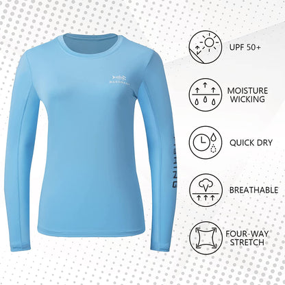 Women’S UPF 50+ UV Sun Protection Long Sleeve Shirts Quick Dry T-Shirt for Fishing Hiking Kayaking