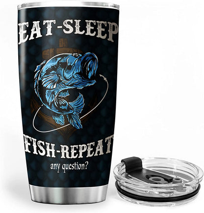 Fishing Tumbler for Men Why Do I Fish Lover Gift Stainless Steel Cups Insulated Tumblers Fisherman Gifts for Dad Daddy Funny Saying Fish Bass Outdoorsman Rodfather Mugs