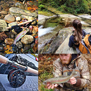 HVCE Graphite Fly Reel Center Drag System Classic III Graphite Large Arbor Sizes 3/4, 5/6, 7/8 Fly Fishing Reels
