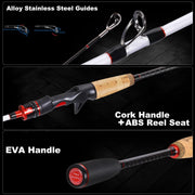 Baitcaster Combo, Fishing Rod and Reel Combo, 2-Piece Fishing Pole with Baitcasting Reel Combo Fishing Gear