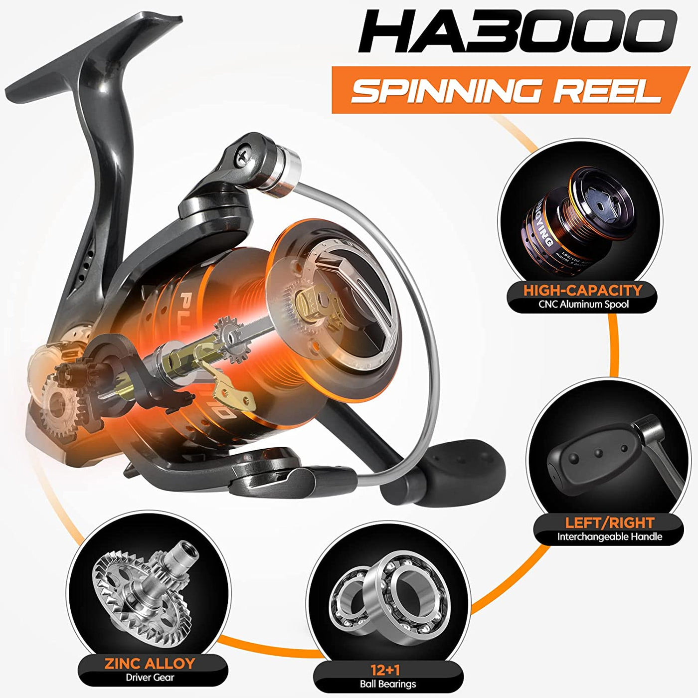 Telescopic Fishing Rod and Reel Combos Full Kit, Carbon Fiber Fishing Pole, 12 +1 Shielded Bearings Stainless Steel BB Spinning Reel