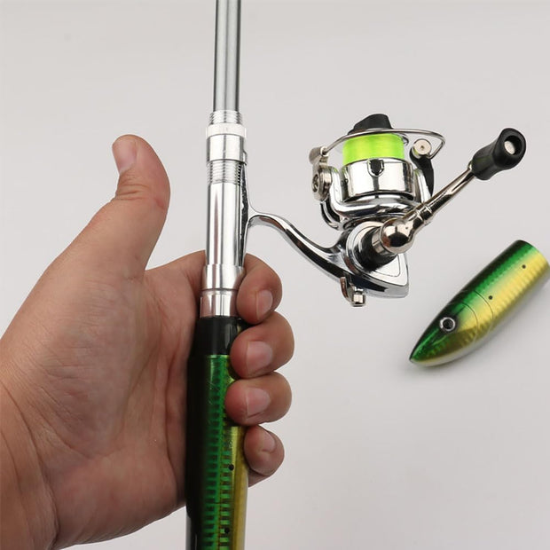 Pen Fishing Pole 55.1 Inch Mini Pocket Fishing Rod Travel Fishing Rod Set Telescopic Fishing Rod Spinning Reel Combo Kit
