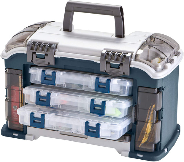 Plano Angled Tackle System with Three 3560 Stowaway Boxes, Fishing Tackle Storage, Premium Tackle Storage