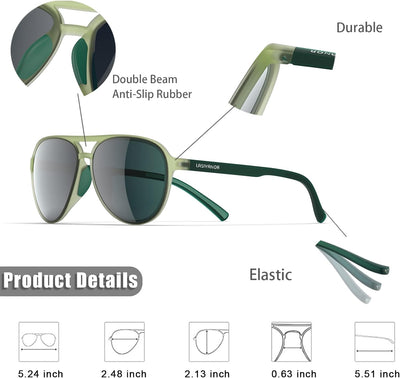 Lightweight TAC Polarized Tinted Classic Vintage Retro 70S Sunglasses, TR-90 Frame for Women Men, UV 400 Protection
