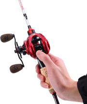 Baitcaster Combo, Fishing Rod and Reel Combo, 2-Piece Fishing Pole with Baitcasting Reel Combo Fishing Gear