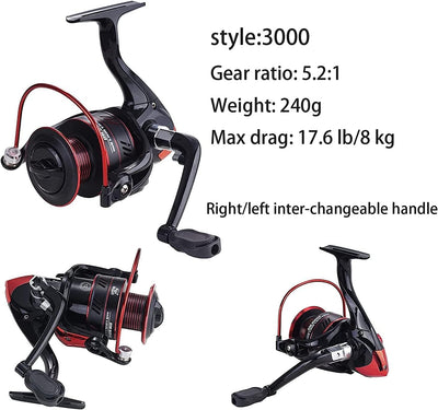 Fishing Pole Combo Set,2.1M/6.89Ft 2PCS Collapsible Rods 2PCS Spinning Reels Lures Set Carrier Bag Carbon Fiber Telescopic Fishing Rods Sea Saltwater Freshwater Kit Fishing Rod Reel Combos