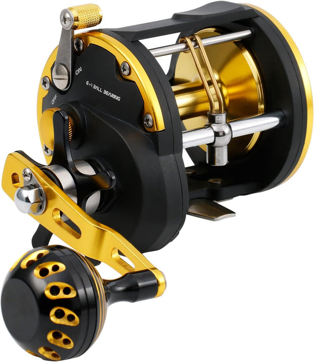 Trolling Reel Saltwater Level Wind Reels, Drag Reels Boat Fishing Ocean Fishing for Sea Bass Grouper Salmon