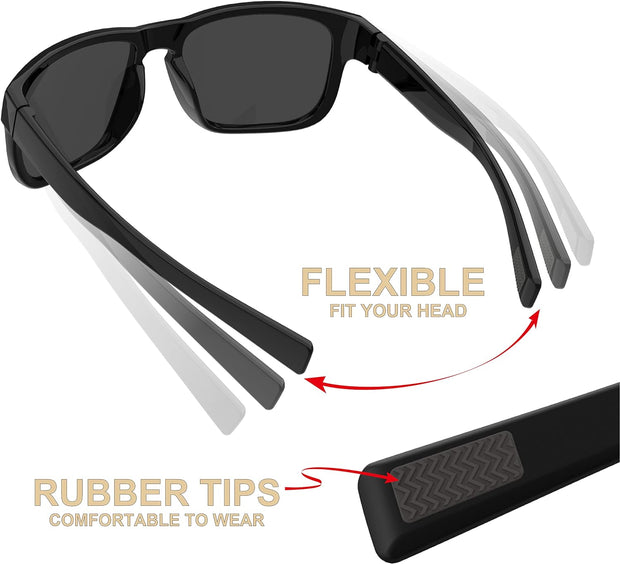 Rectangle Polarized Fishing Sunglasses for Men Women, Running Hunting Golfing Cycling Hiking Outdoors