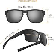 Rectangle Polarized Fishing Sunglasses for Men Women, Running Hunting Golfing Cycling Hiking Outdoors