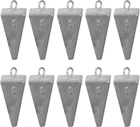 Pyramid Sinkers Fishing Weights Kit Bullet Fishing Weights Sinkers for Ocean Saltwater Surf Fishing Gear Tackle 1Oz 2Oz 3Oz 4Oz 5Oz 6Oz 8Oz