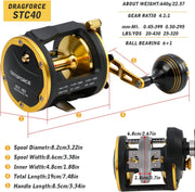 Trolling Reel Saltwater Level Wind Reels, Drag Reels Boat Fishing Ocean Fishing for Sea Bass Grouper Salmon