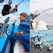 Trolling Reel Saltwater Level Wind Reels, Drag Reels Boat Fishing Ocean Fishing for Sea Bass Grouper Salmon