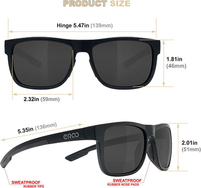 ER00 HD Polarized XL Sunglasses Men Women, Fishing Running Cycling Sailing Driving Hiking and Outdoor Sport Gifts.