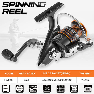 Telescopic Fishing Rod and Reel Combos Full Kit, Carbon Fiber Fishing Pole, 12 +1 Shielded Bearings Stainless Steel BB Spinning Reel
