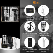 Fishing Gifts for Men, Dad, Husband - Gifts for Dad from Daughter Son Kids - Fathers Day Birthday Christmas Gifts - All in One Hammer Multitool Tumbler Set