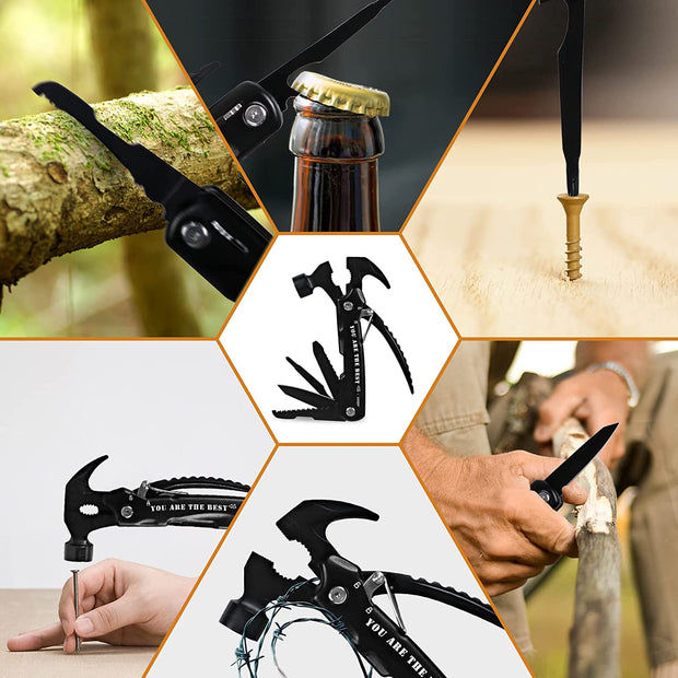 Fishing Gifts for Men, Dad, Husband - Gifts for Dad from Daughter Son Kids - Fathers Day Birthday Christmas Gifts - All in One Hammer Multitool Tumbler Set
