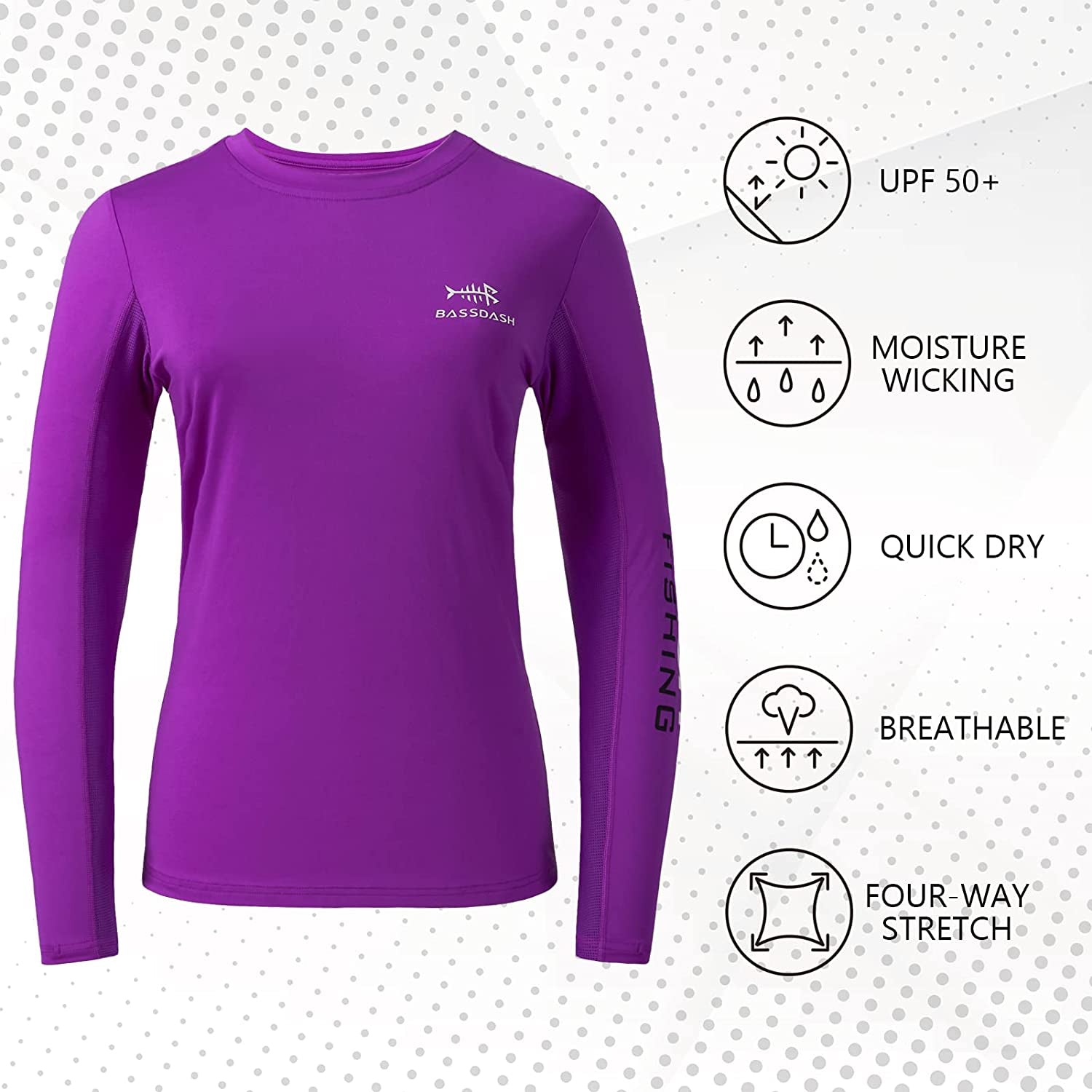 Women’S UPF 50+ UV Sun Protection Long Sleeve Shirts Quick Dry T-Shirt for Fishing Hiking Kayaking