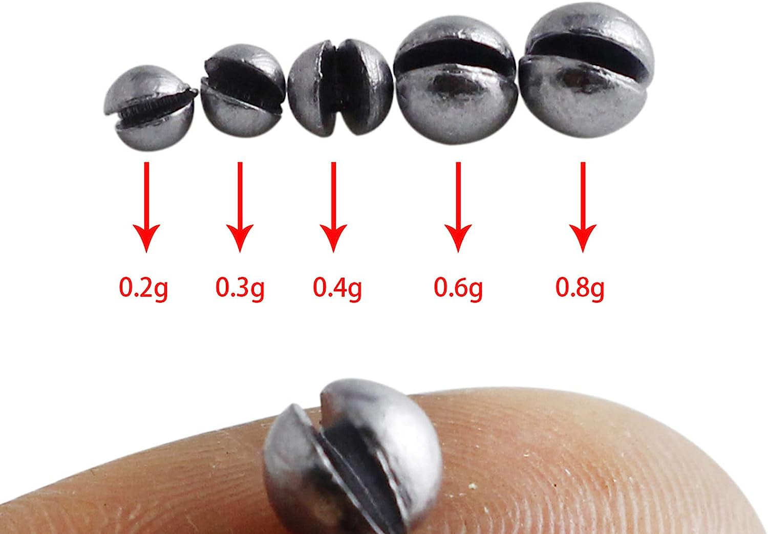 Fishing Weights Sinkers 205Pcs/100Pcs Lead Split Shot Fishing Line Sinkers 5 Sizes Removable Egg Lead Assortment