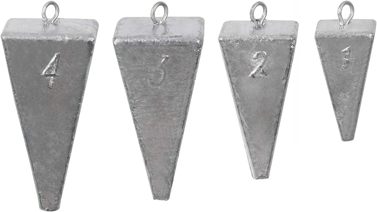 Pyramid Sinkers Fishing Weights Kit Bullet Fishing Weights Sinkers for Ocean Saltwater Surf Fishing Gear Tackle 1Oz 2Oz 3Oz 4Oz 5Oz 6Oz 8Oz